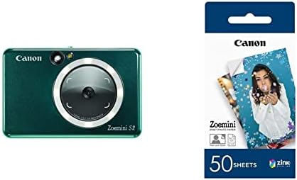 Canon 4519C008 Zoemini S2 (Teal) - Slimline Instant Camera and Pocket Photo Printer, Ideal for Snapping Selfies with a Built in Mirror and Ring-Light