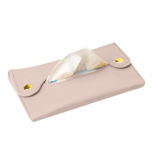 Soporte de bolsas de tejido: caja de cuero PU de 130x85 mm, bolsa organizadora de bolso, protector resistente a la suciedad | Dispensador de tejido decorativo con bucle de llaves, bolsillo portátil pa