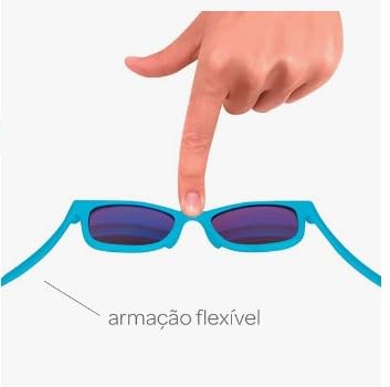 Óculos de Sol Infantil Bebê Com Alça Ajustável 3 a 36 Meses Proteção UVA E UVB (Azul)