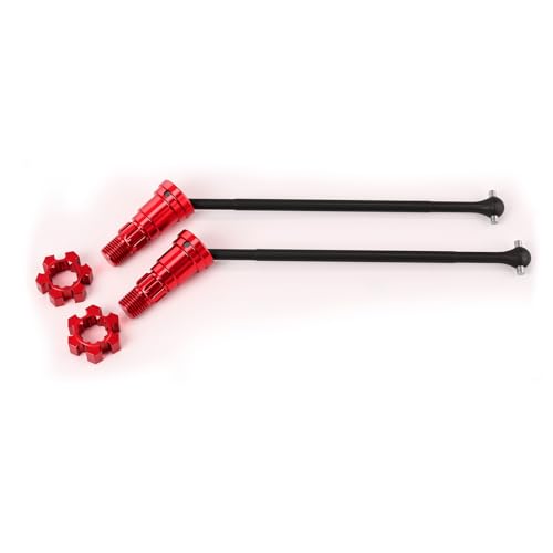 BENMAZ Hardened CVD Driveshaft Axle Upgrade Parts for 1/5 X-MAXX 8s,Replace#7750X,7751X,7768,7756 (Red)