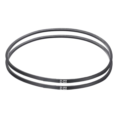 uxcell 2 Pcs 3L345 Classic Wrapped Rubber V-Belt, 34"(876mm) Outside Circumference, 3L Profile V Belt 3/8" Width 7/32" Height