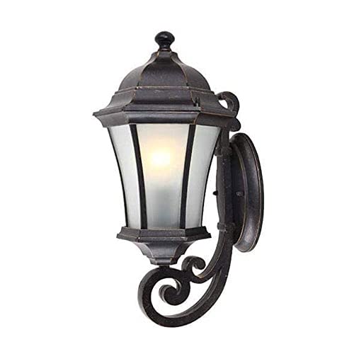 QUSYZD Lamp Post Lights Outdoor, Lamp Post Lights, E27 Antique Bronze Wall Light Glass Lantern Retro Community Garden Villa Street Wall Lamp Outdoor,