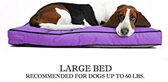 Venus Rectangle Pet Bed For Large Dog - Replaceable Durable Washable Cover - 27"x36" - Buffer Liner (Blue)