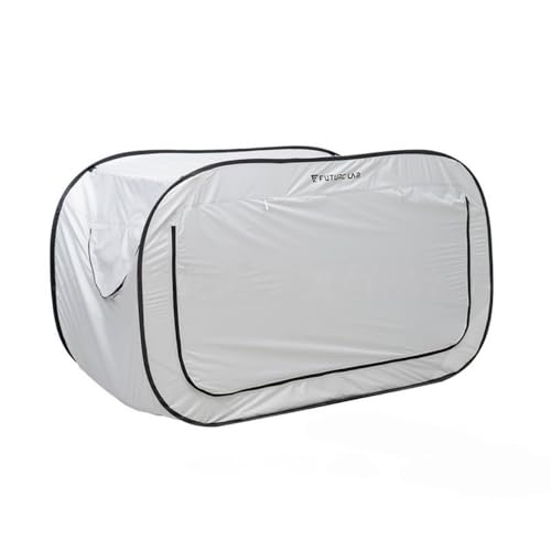【Pakabi】ベッドテ ント 室内用 就寝用テ ント、ポップベッドテ ント、 遮光 プライバシー 通気性 防水 、折りたたみ式 シェルター プライバシー 子供と大人用 防災用品 (ブラック) (ホワイト)