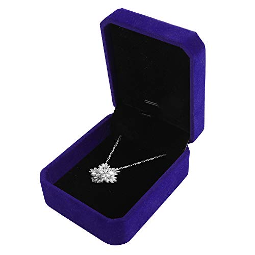 Lamqee Necklace Pendant Box Velvet Jewelry Storage Display Case Gift Boxes For Wedding Romantic Proposal Engagement Birthday Anniversary Valentine's Day Christmas Gift, Blue #TOP27