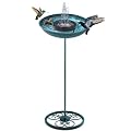 TAGEPUJIE 50 Inches Solar Bird Bath Fountain with 12" Bowl – Outdoor Cast Iron Birdbath with Solar-Powered Water Fountain, Round Base for Garden & Yard Decor (Turquoise Blue)