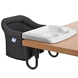 Picture of évolur Clamp-On Comfort Table Chair, Portable Clip-On High Chair for Babies & Toddlers (6–36 Months), Removable Washable Seat Cover, Dishwasher-Safe Tray, Foldable Design with Carry Bag – Black