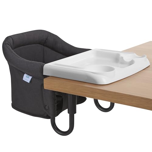 Image of Evolur Hook-On Baby High Chair, Portable Clamp-On Dining Seat with Dishwasher Safe Food Grade Tray, Clip-On Table Chair, Carry Bag, Back Pocket, ASTM Certified, 6-36 Months
