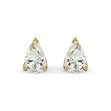 Züssi Timeless Glow - Pendientes de moissanite para mujer, chapados en oro de plata de ley 925, con caja de regalo, color blanco