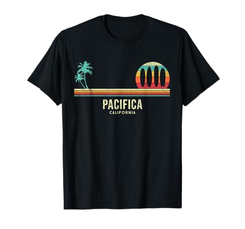 California Surf Pacifica Vintage Surf Board Surfer T-Shirt