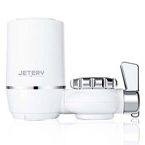JETERY Faucet Water Filter - 320-Gallon Long-Lasting Tap Water Filtration System with Carbon Fiber Filter for Home Kitchen, Fits Standard Faucets, JT-5130