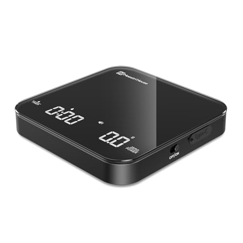 Maestri House Mini-Kaffeewaage mit Timer, Wiederaufladbare Espresso Waage, Präzise 2kg/0,1g Waage für Espresso & Pour-Over, Tragbare Digitale Küchenwaage mit Automatischer Zeitmessung