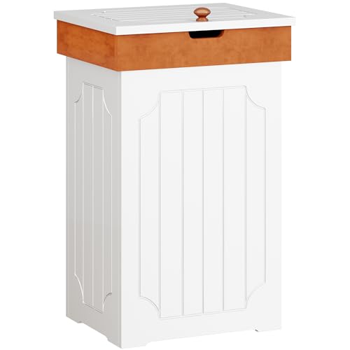 Function Home Trash Can Cabinet, 13 Gallon Kitchen Garbage Can, Wood Recycling Trash Bin...
