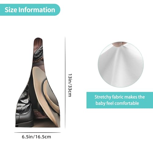 Newborn Baby Hat, Cowboy Hat Western Boots Print Soft Top Knot Beanie Cap, Cute Baby Headwear for 0-6 Months Black4