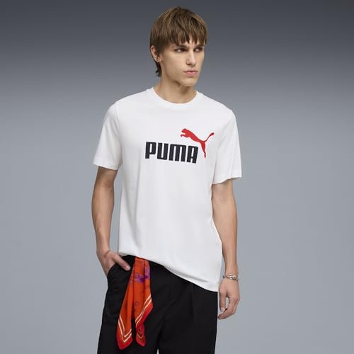 PUMA Herren Essentials 2 Colour No. 1 Logo T-Shirt 4XL, White Red – Ansicht 2