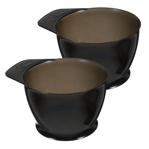 Healeved Data [ Set 2 Pezzi Ciotole Per Tintura Chioma in Plastica Riutilizzabili Sanitizzabili Manico Antiscivolo e Base Bilanciata Per Parrucchieri Professionisti