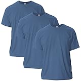 Gildan Ultra Cotton T-Shirt, Style G2000, Multipack Camiseta, Índigo Jaspeado (Paquete de 3), L (Pack de 3) para Hombre