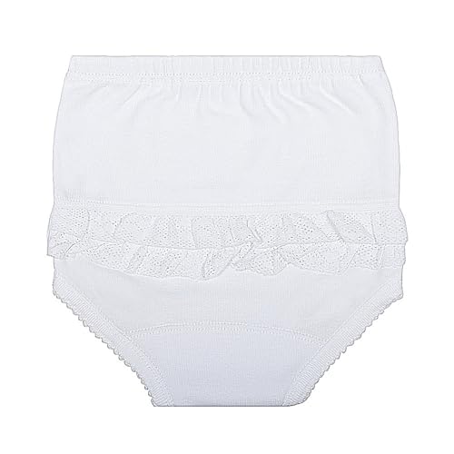 FERRYS - 2501 - Cubrepañal Bebé con Puntilla – 100% Algodón Peinado - Color Blanco - Talla 36 Meses