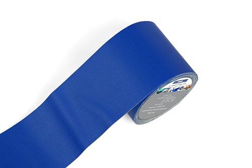 Image of PVC Tarpaulin Repair Tape for Quick Fixes | Self-adhesive and Waterproof | Best for Tarpaulin Repair, Pond lining, Fish tank, and Truck cover (9.5cm x 5m, length, Blue)