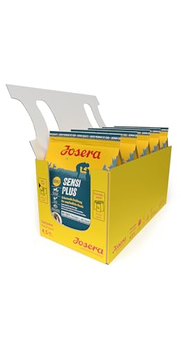 JOSERA SensiPlus (5 x 900 g) | Adult | Premium Trockenfutter für ausgewachsene empfindliche Hunde | Ente & Reis | mit viel Biotin für gesunde Haut & Fell | weizenfrei | Hundefutter | 5er Pack