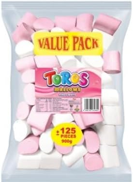 Toros Pink and White 125 Mallows (Pack of 6)