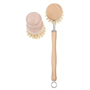 Hemoton 2 Stuks Keuken Scrub Borstel Afwasborstel Houten Pot Borstel Kom Borstels Scrubbers Wasborstel Pan Cleaner Voor…