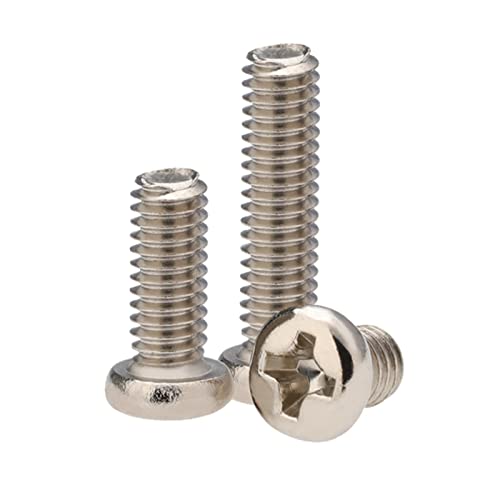 BULINO Viti a Croce, Viti autofilettanti, 20-500 Pezzi M1/M1.2/M1.4/M1.6/M1.7/M2/M2.5/M2.6/M3/M3.5/M4 Testa Tonda in Acciaio al Carbonio Placcato Viti (Color : As Show, Size : M2.5x5mm(100pcs))