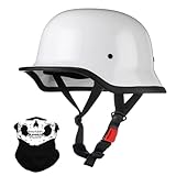 【LÉGER ET ENCOMBREMENT RÉDUIT】 : Ce casque de moto est incroyablement léger. Son design compact permet de le glisser facilement dans un sac à dos, sous la selle ou sous le bras. 【MATÉRIAU SÉCURISÉ】: Ce casque rétro est fabriqué en ABS de haute qualité avec bordure intégrée. Léger, très résistant, robuste et résistant aux chutes, il offre une protection complète et assure efficacement votre sécurité. Il est essentiel pour vos activités de plein air.