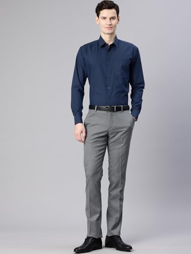 Image of Majestic Man Men's Solid Cotton Blend Wrinkle-Resistant Slim Fit Easy-Iron Formal & Office Wear