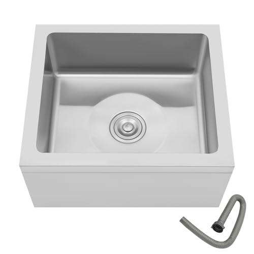 CAIHAOA Commercial Floor Mop Sink, 22"L x 19"W x 12"H,