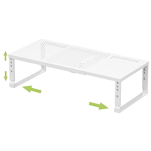 Jojocross Expandable Adjustable Stackable Kitchen Organizer, Spice Rack,Metal Pantry Storage Shelves Racks,Counter Shelf for Cabinets, Countertop, Cupboard (1 Pack/Large/White) by Jojocross - Used condition - US$32.67