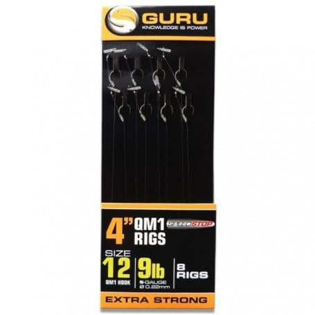 GuruQM1 4" Speed Stop Hair Rigs Barbless (Size 12 7lb)