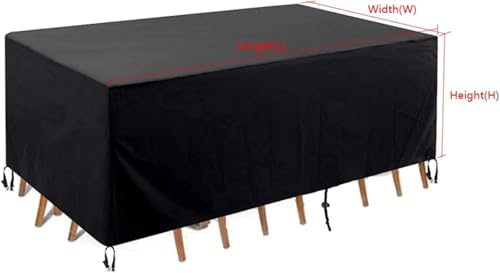 Nappe de balcon robuste Oxford 420D anti-déchirure pour table rectangulaire extérieure