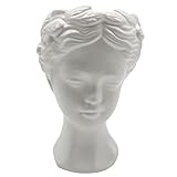 Material: Keramik Knüllermarkt 33806 I Keramik Pflanzkopf Frauen Büste Pflanzen Weiss bepflanzen Terrasse Garten Wintergarten Heimdeko Deko Dekoration ca. 21 cm
