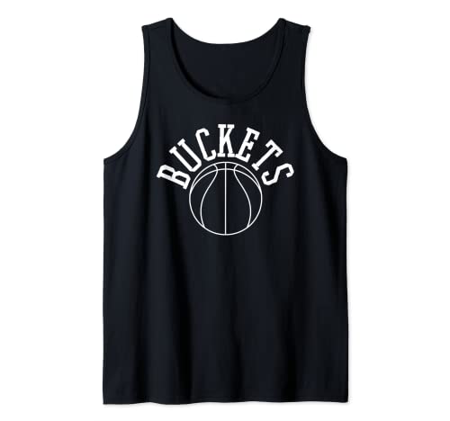 Camiseta de baloncesto con texto en inglés "I get buckets" Camiseta sin Mangas
