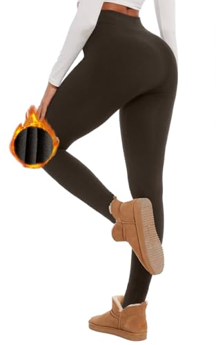 CheChury Leggins Termicos Mujer Invierno Leggins con Forro Polar Cintura Alta Leggins Invierno Mujer Cálido Leggings Push Up Deporte Pantalones de Lana Termicos Elásticos Leggings Yoga Correr Fitness