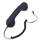 VELATEMOR Retro-Telefonhörer für Smartphones, Kabelgebundener Typ-C-Telefonhörer mit Lautstärkeregelung, für Klare Videoanrufe, Besprechungen und Konferenzen, Vintage-Geschenk und (Black)