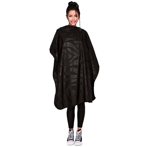 Betty Dain Bleach-proof All Purpose Styling Cape, Material Defends Against Bleach Stains, Color Proof, Chemical Proof, Waterproof, Lightweight Embossed Nylon, Black
