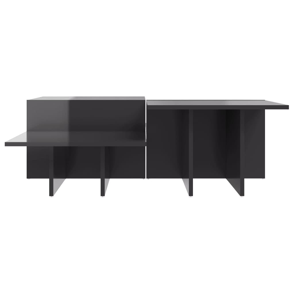 Hothingwell Couchtische, 2 Stück, grau, glänzend, Holz | Glatte Oberfläche, feuchtigkeitsbeständig, zwei verschiedene Höhen, leicht zu reinigen mit einem feuchten Tuch