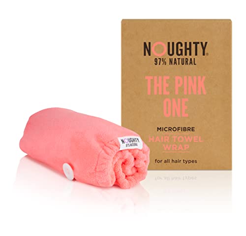 Noughty 97% Natural Microfiber Hair Towel Quickly Absorbs Moisture Quick-dry Wrap, Reduces Breakage Combats Frizz Pink