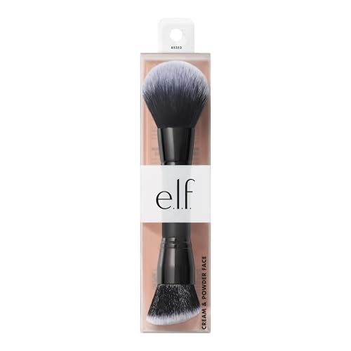 image for e.l.f. Dual-Ended Cream + Powder Brush, Two-in-One Makeup Brush For Cr