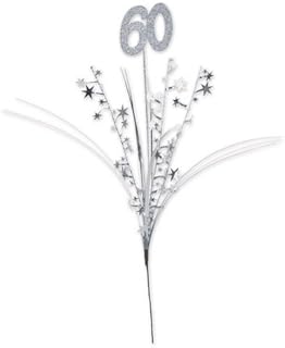 Silver 60th Metallic Star Spray