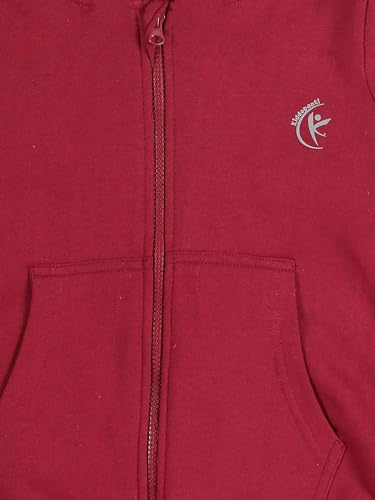 Image of Unisex Kids Solid Full Sleeve Zip Front Open Hooded Sweatshirt