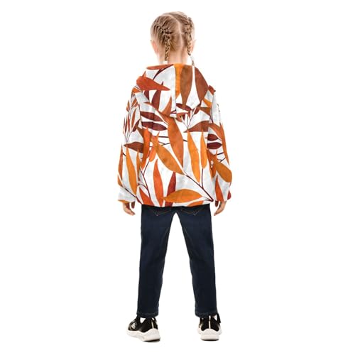 OTVEE Autumn Fall Leaves Kids Hoodie Jacket Fall Spring Full Zip Warm Outwear Coat4