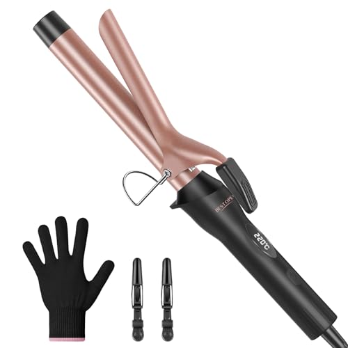 BESTOPE PRO Ferro Arricciacapelli da 25 mm, Arricciacapelli con Ioni Negativi, 8 Temp. Regolabili, Ferro Capelli Ceramico per Ricci Grandi, Riscaldamento Rapido in 30s, Spegnimento Automatico in 60min