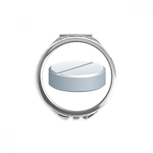 Miroir rond de poche de haute précision au motif de pilule graphique
