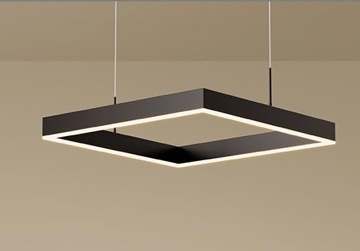 Suspension carrée moderne LED intensité variable lustre alu salon