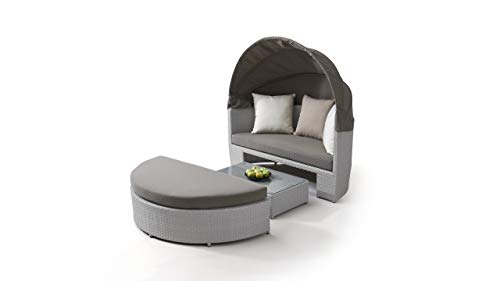 talfa Polyrattan Loungemöbel Sonneninsel in Grau satiniert Moon – Bild 3