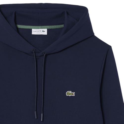 Lacoste Herren-Kapuzenpullover, Nicht gebürstet, Fleece, 1 Stück, Marineblau, S – Ansicht 4