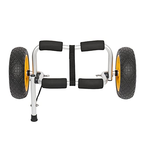 Bonnlo Kayak Trailer, Foldable, Cast Aluminum Alloy Frame, 10'' Solid Tires, Universal Wheels Cart...